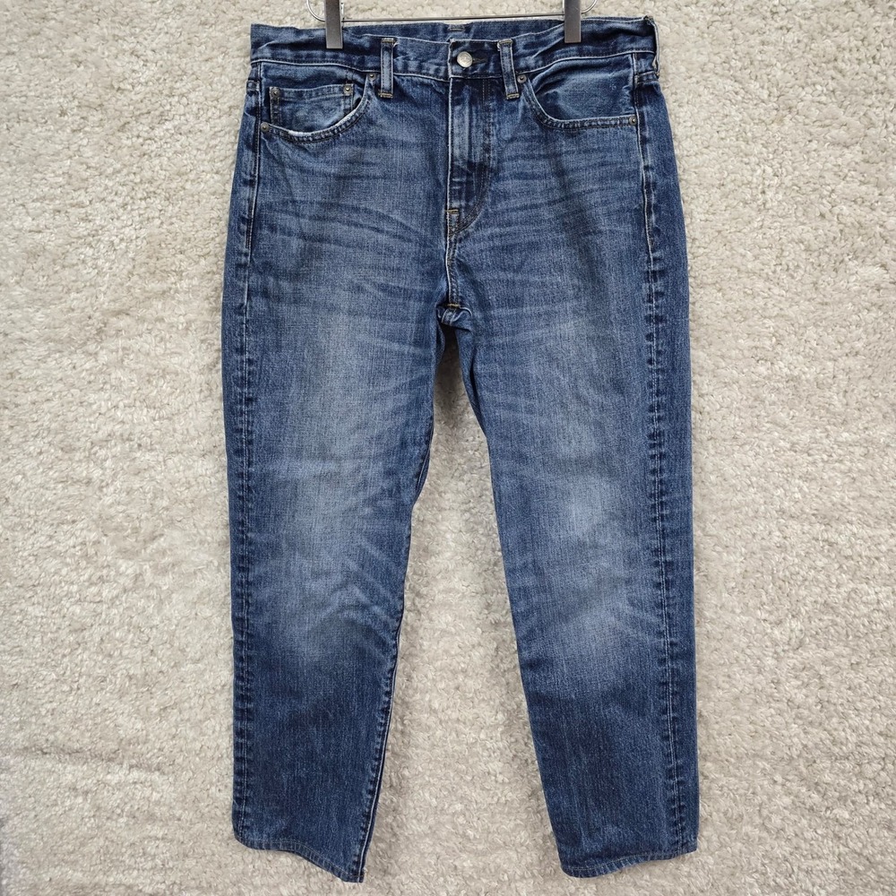 J Crew Jeans Mens 33x30 (32x28) 770 Straight‎ Slim Medium Wash Whiskered